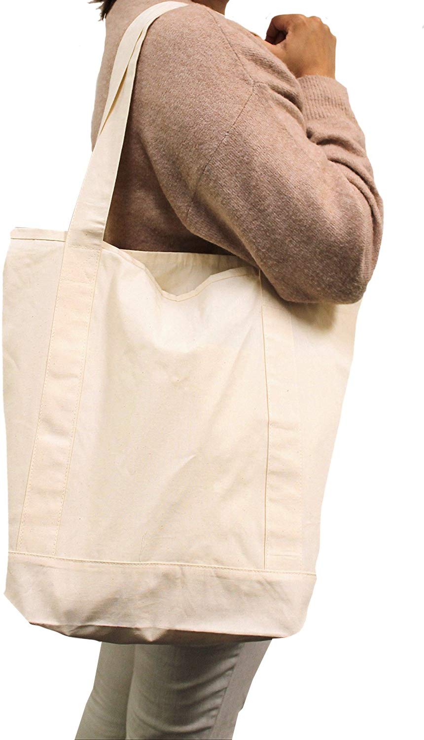 【AAKE】COTTON BIG TOTE BAG Amazon.com: (12 Pack) 1 Dozen - Heavy Cotton Canvas Tote Bag