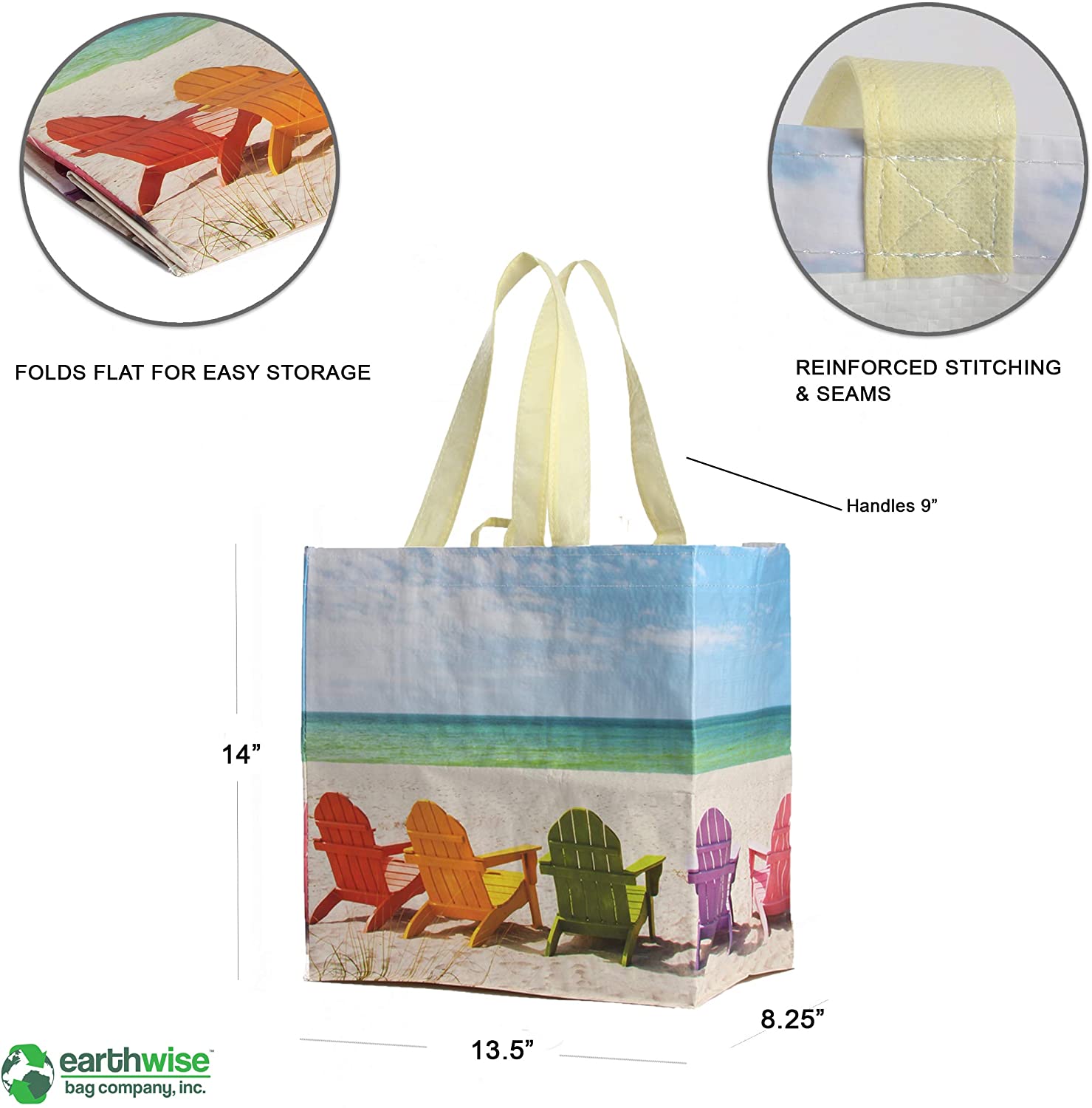 Buy Earthwise Reusable Grocery Bag Set Made from 90% Recycled Ocean Bound  Plastics Eco Friendly Heavy Duty Design ( Set of 8 ) Online at  desertcartINDIA